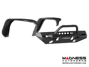 Jeep Wrangler JL Trailchaser Front Bumper w/ Aluminum Fender Flares - Option 8 - Carbon Steel